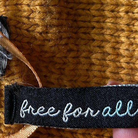 We The Free Mustard Boho Wide Crew Neck Drop Shoulder Sweater - Picture 6 of 6